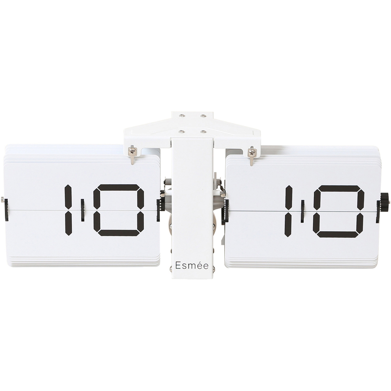 Esmée Wanduhr Flip Clock, weiss