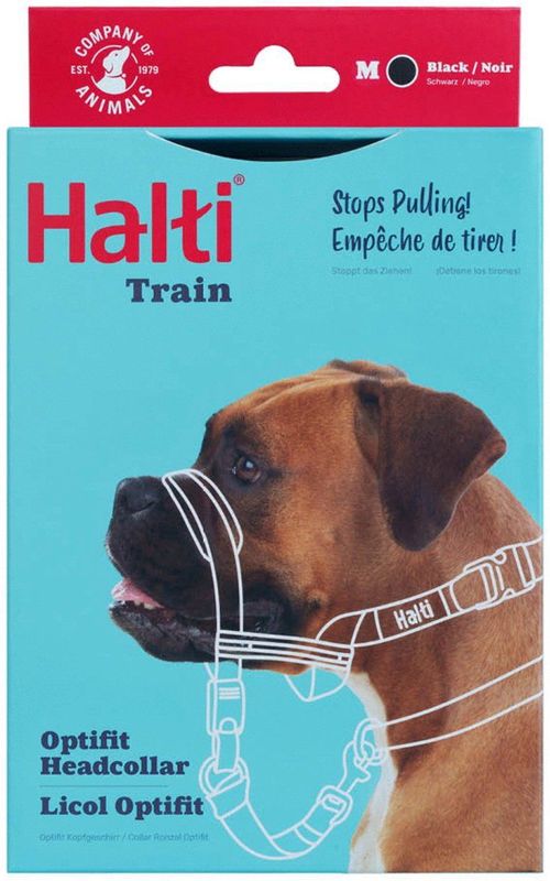 Halti - Optifit Headcollar - Hondenhalsband - Zwart - Comfortabel en Veilig