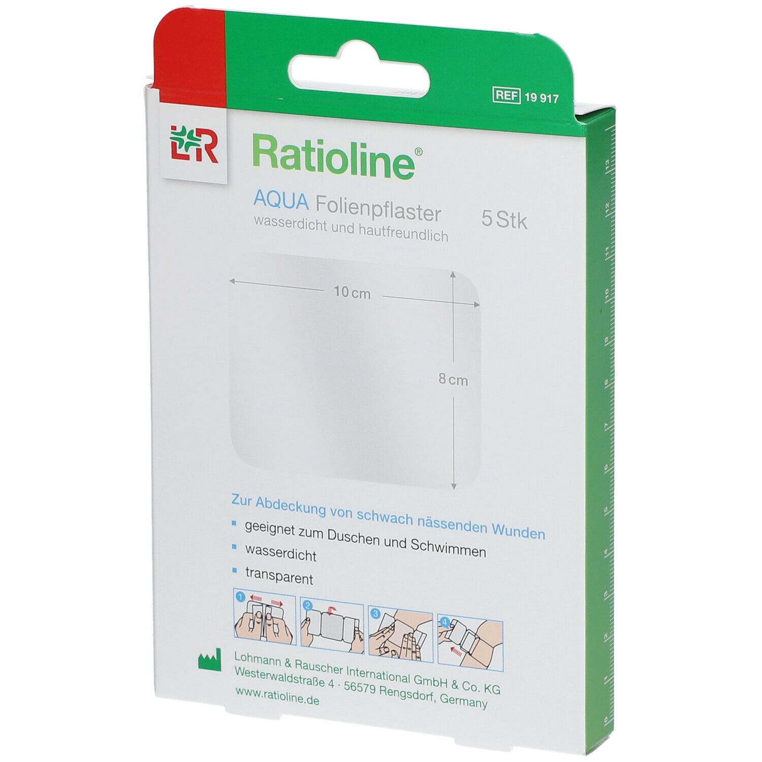 Ratioline® aqua Duschpflaster, transparent  8 x 10 cm