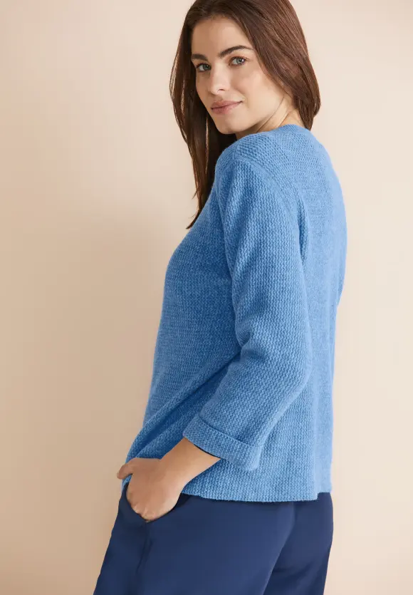 Melange Strickpullover - light spring blue melange