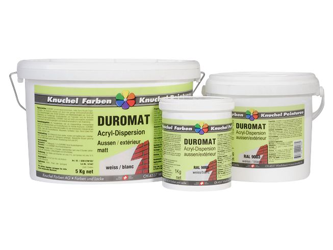 Knuchel Aussendispersion Duromat 1 kg Weiss 9003 Acryl-Dispersion für den Aussenbereich