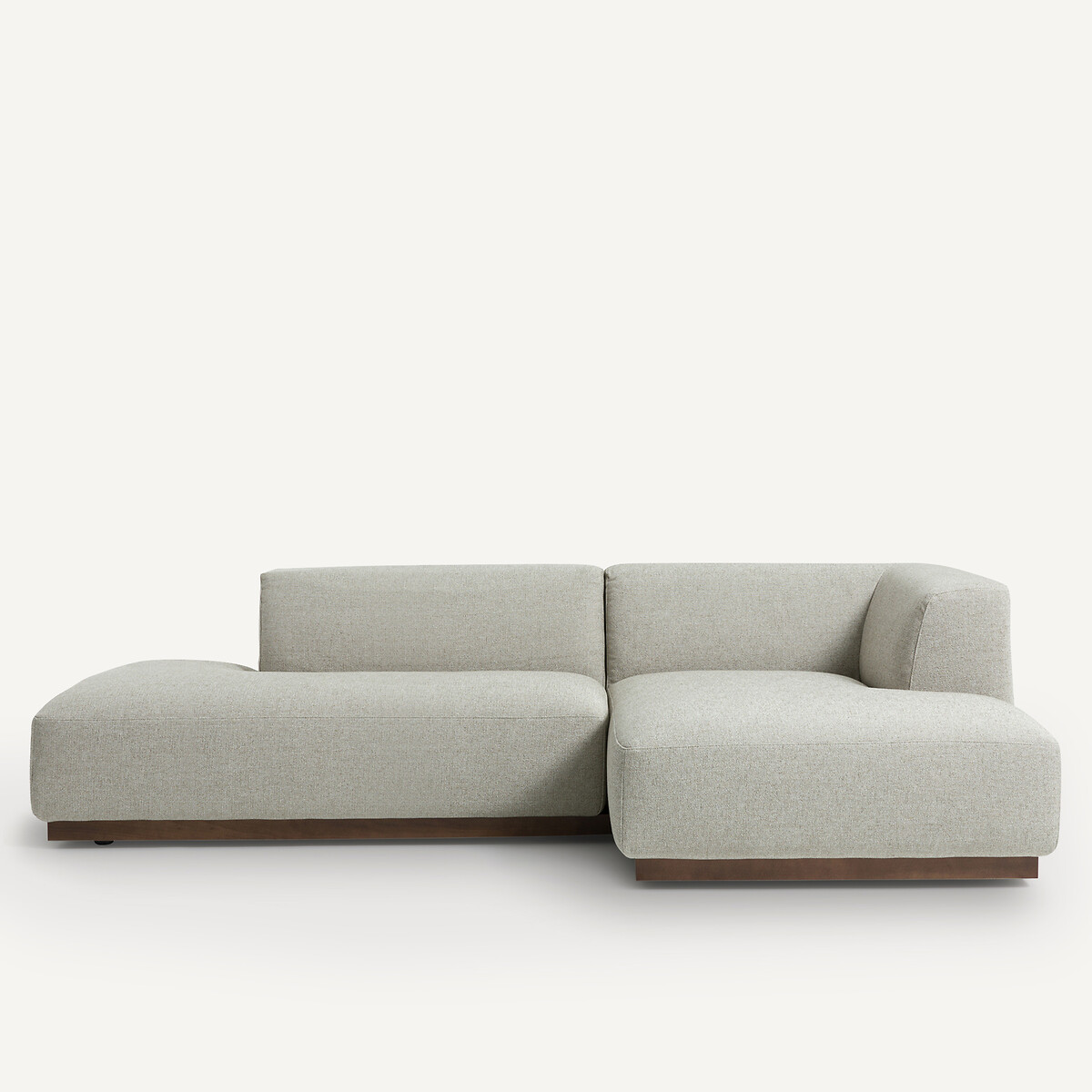 AM.PM<br>Sofá de canto direito XL em linho viscose texturizado Jacopo