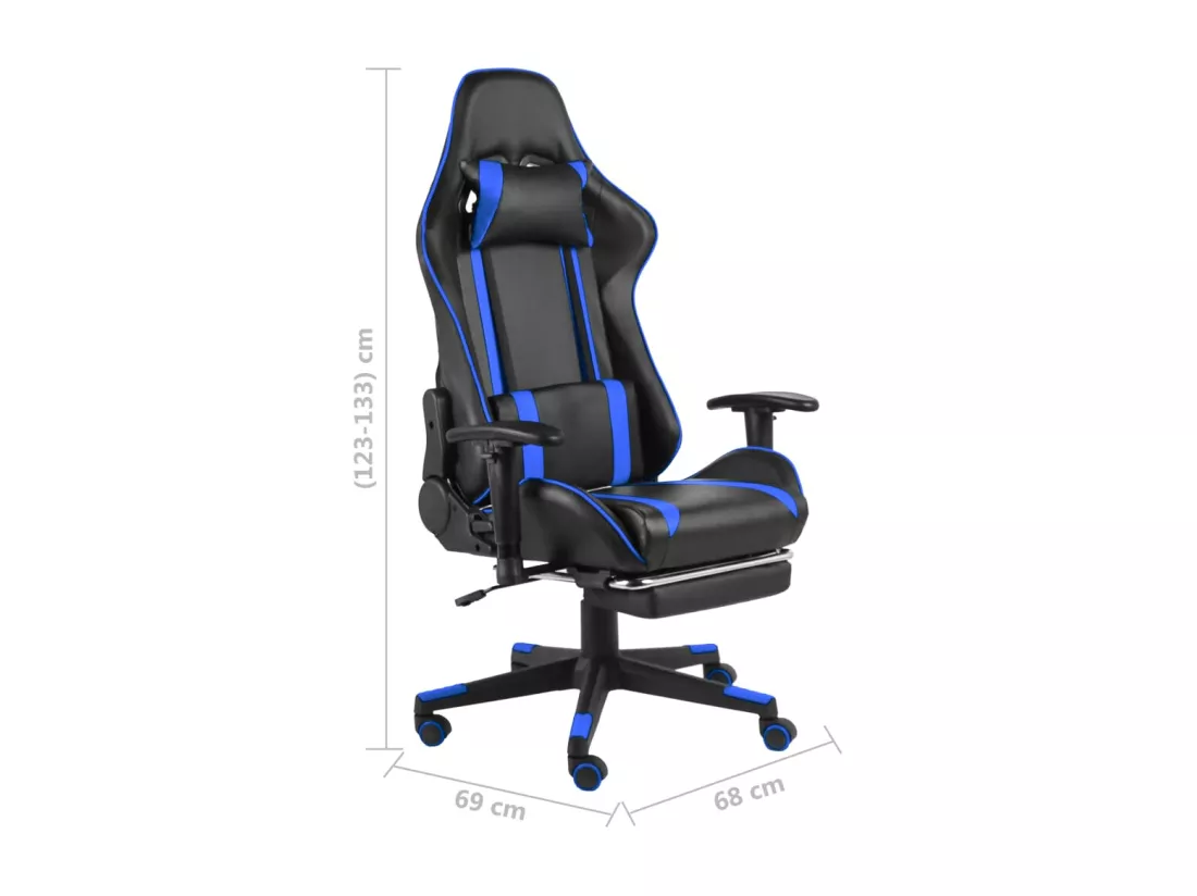 Chaise de jeu pivotante avec repose-pied Bleu PVC
