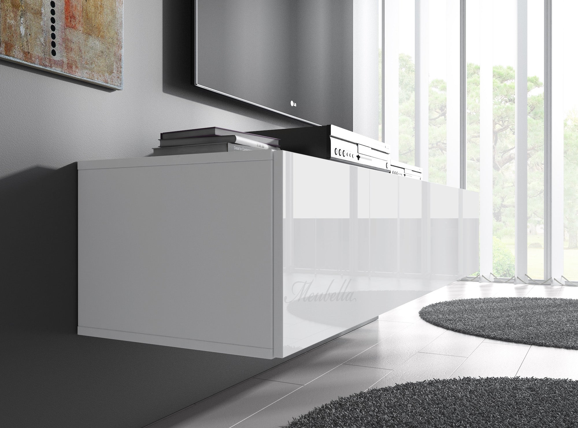 Flame - TV-Meubel - Wit - 160 cm