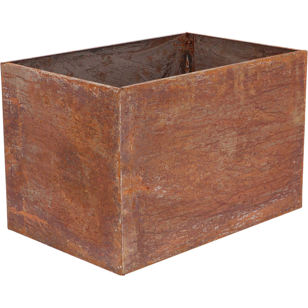 Jardinière en acier corten rouille 58 x 38 x 38 cm