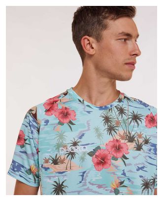 Maillot Manches Courtes Dharco Motif Floral Bleu