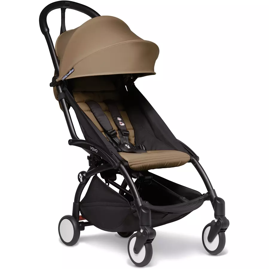 BABYZEN Kinderwagen YOYO2 6+ Black mit Textilset Toffee und Backpack YOYO Black