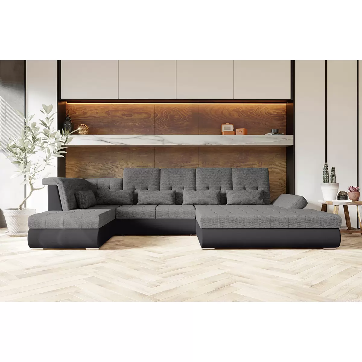 Wohnlandschaft Madera 129x285 Anthrazit