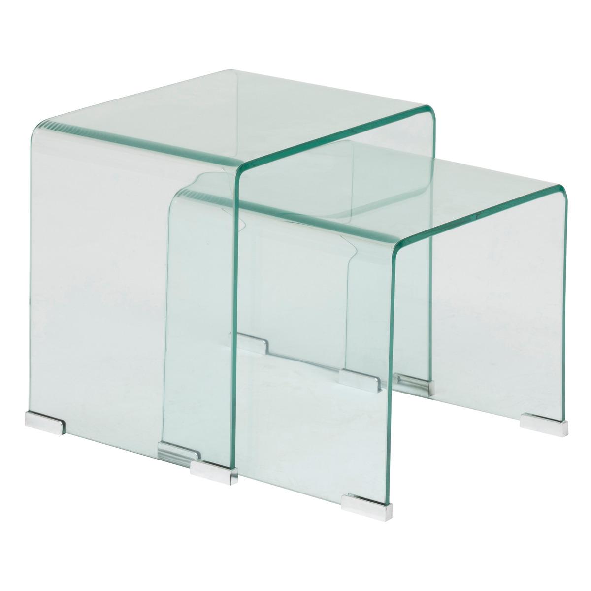 SET 2 TABLES GIGOGNES LENIA TRANSPARENT