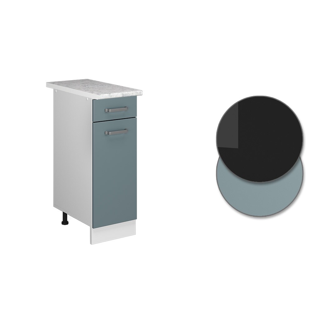 Vicco Schubunterschrank Küchenschrank R-Line Solid Weiß Blau Grau 30 cm modern Arbeitsplatte