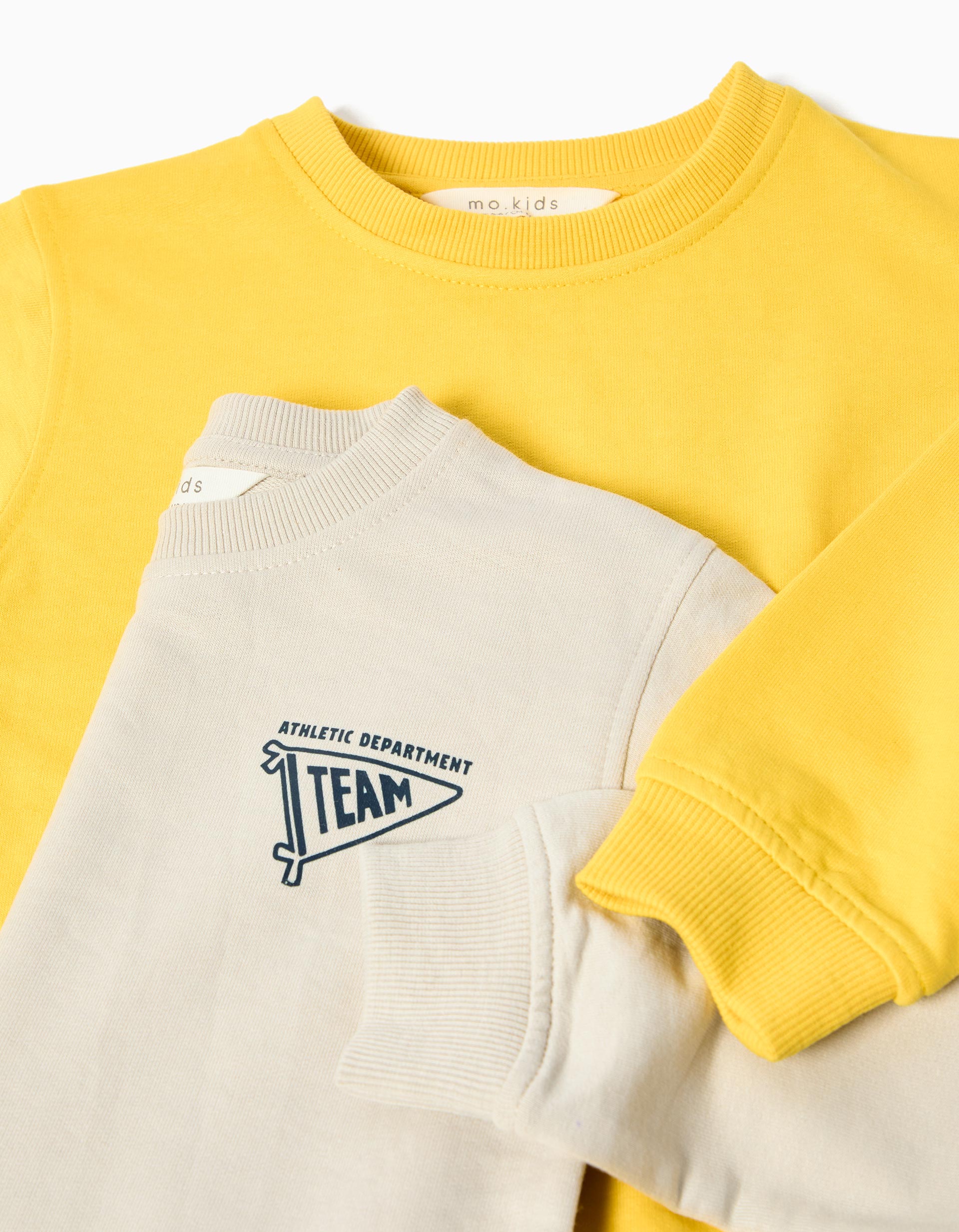 Pack 2 Sweatshirts de Felpa, Menino, Amarelo Claro