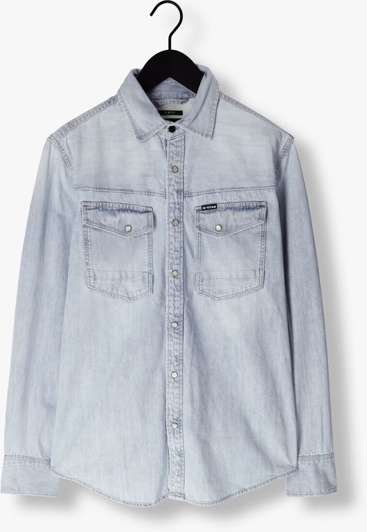G-STAR RAW lichtblauwe g-star raw casual overhemd slim denim shirt