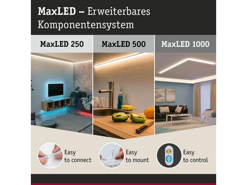 Paulmann Controller MaxLED, inkl. Fernbedienung Einfarbige MaxLED Strips schalten und steuern
