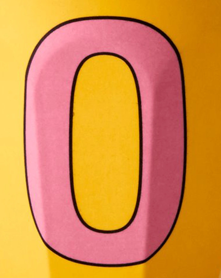 Melamin-Becher LETTER O - MEDIUM in yellow