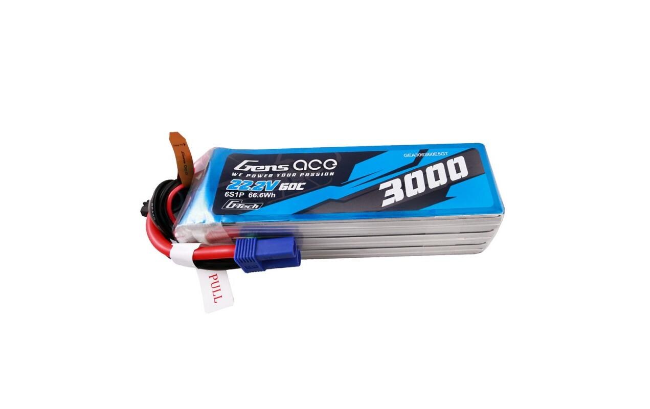 RC-Akku LiPo 3000 mAh 22.2 V 60C G-Tech6S LiPo Akku mit EC5 Stecker