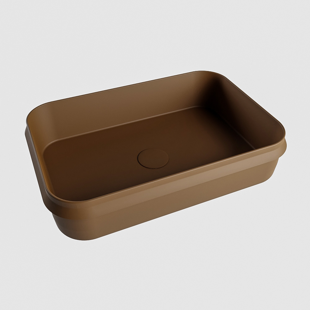Mondiaz Arvo Solid Surface waskom 55x38cm rust