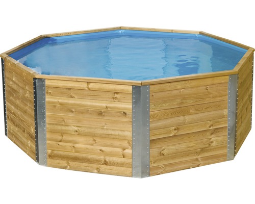 Opbouw houten zwembadset Weka 593 achthoekig 310x310x116 cm incl. patroonfiltersysteem & ladder