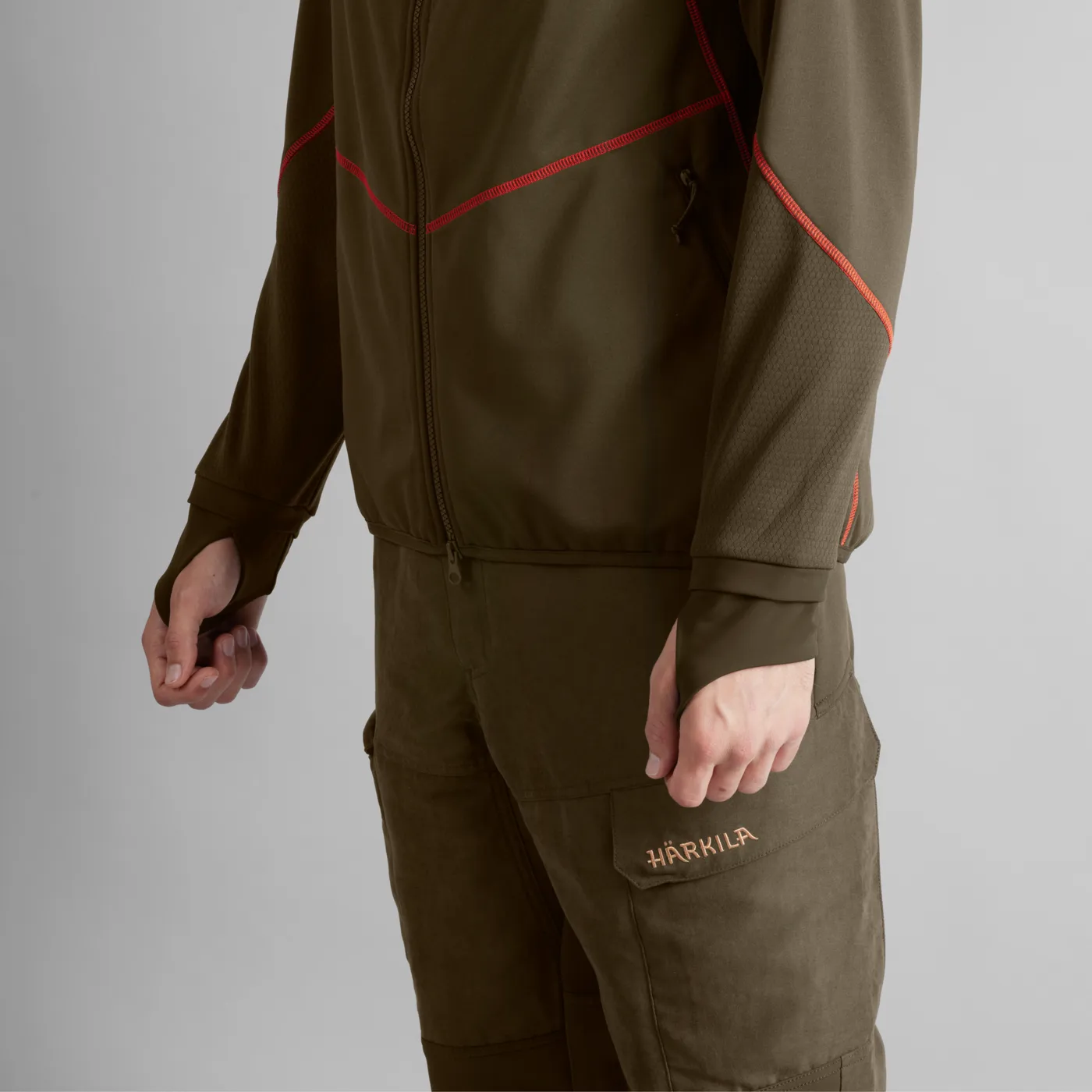 Härkila Men's Scandinavian Fleece Jacket Willow Green/Shadow Brown