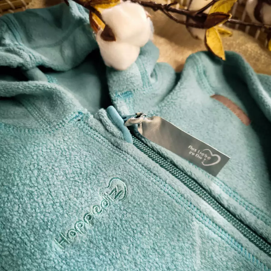 Hoppediz Overall Bio-Baumwollfleece Overall mit Umschlagbündchen Polarblau