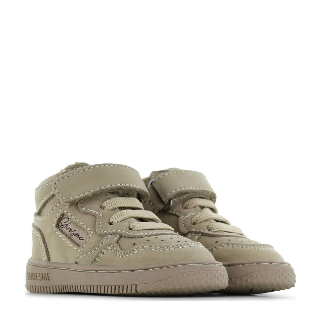 Shoesme leren sneakers taupe