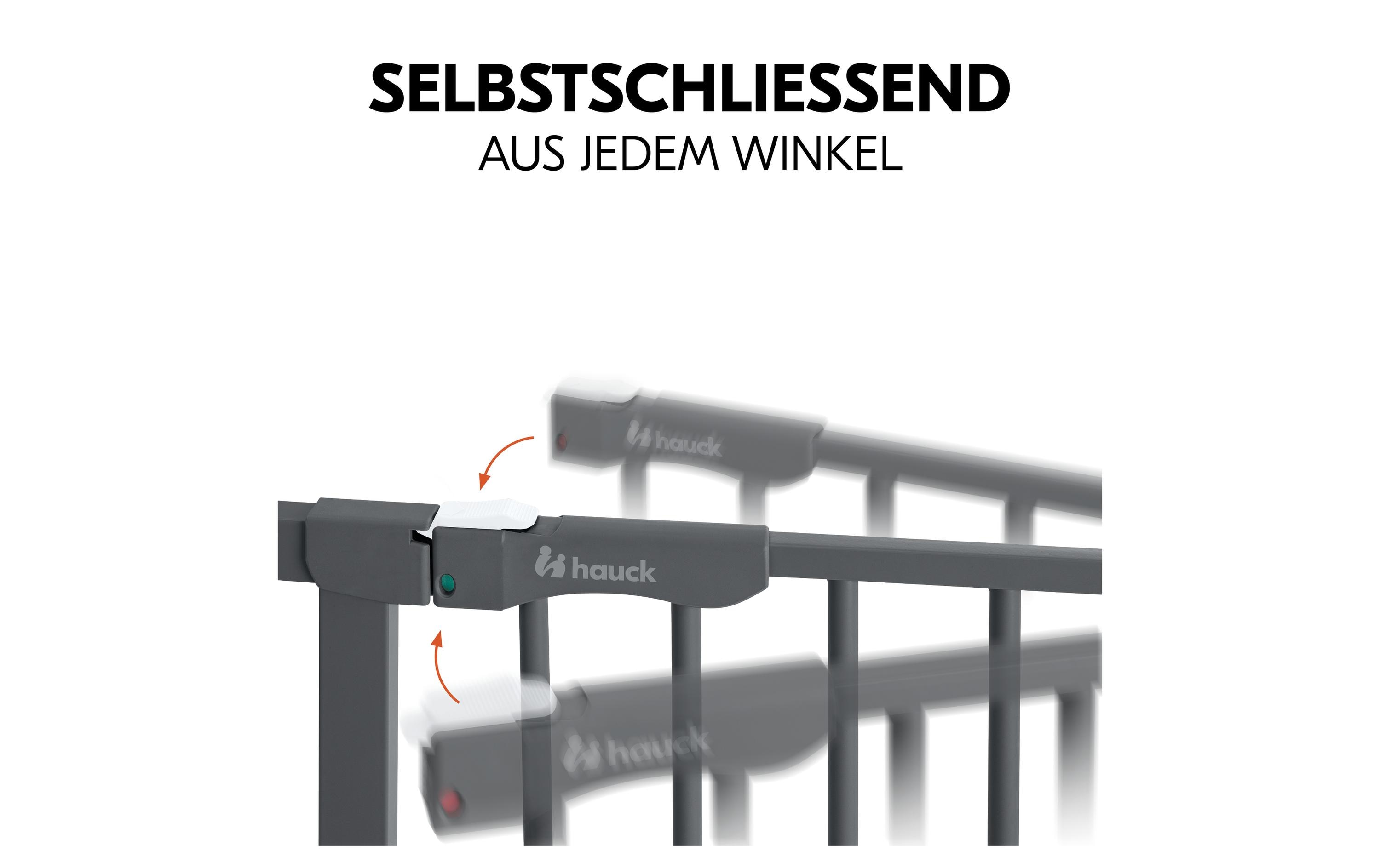 Türschutzgitter Clear Step Autoclose 2 Grey 75 - 80 cmBarrierefreies, automatisch schliessendes Schutzgitter