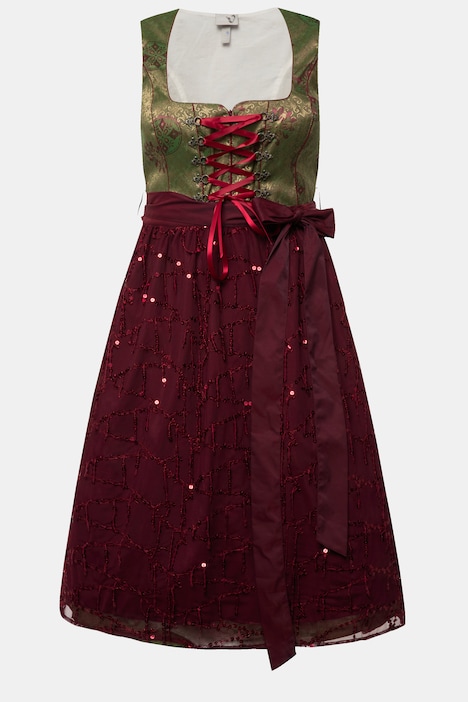 Dirndl, Ornamente, Carree-Ausschnitt, ärmellos