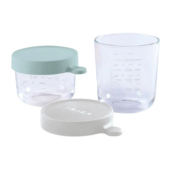 Coffret 2 Portions Verre   Vert/Gris        150-250 ml   de               Béaba