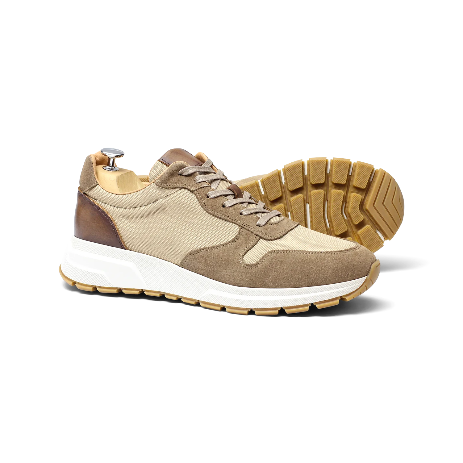 King-Sneakers / Basket en velours taupe