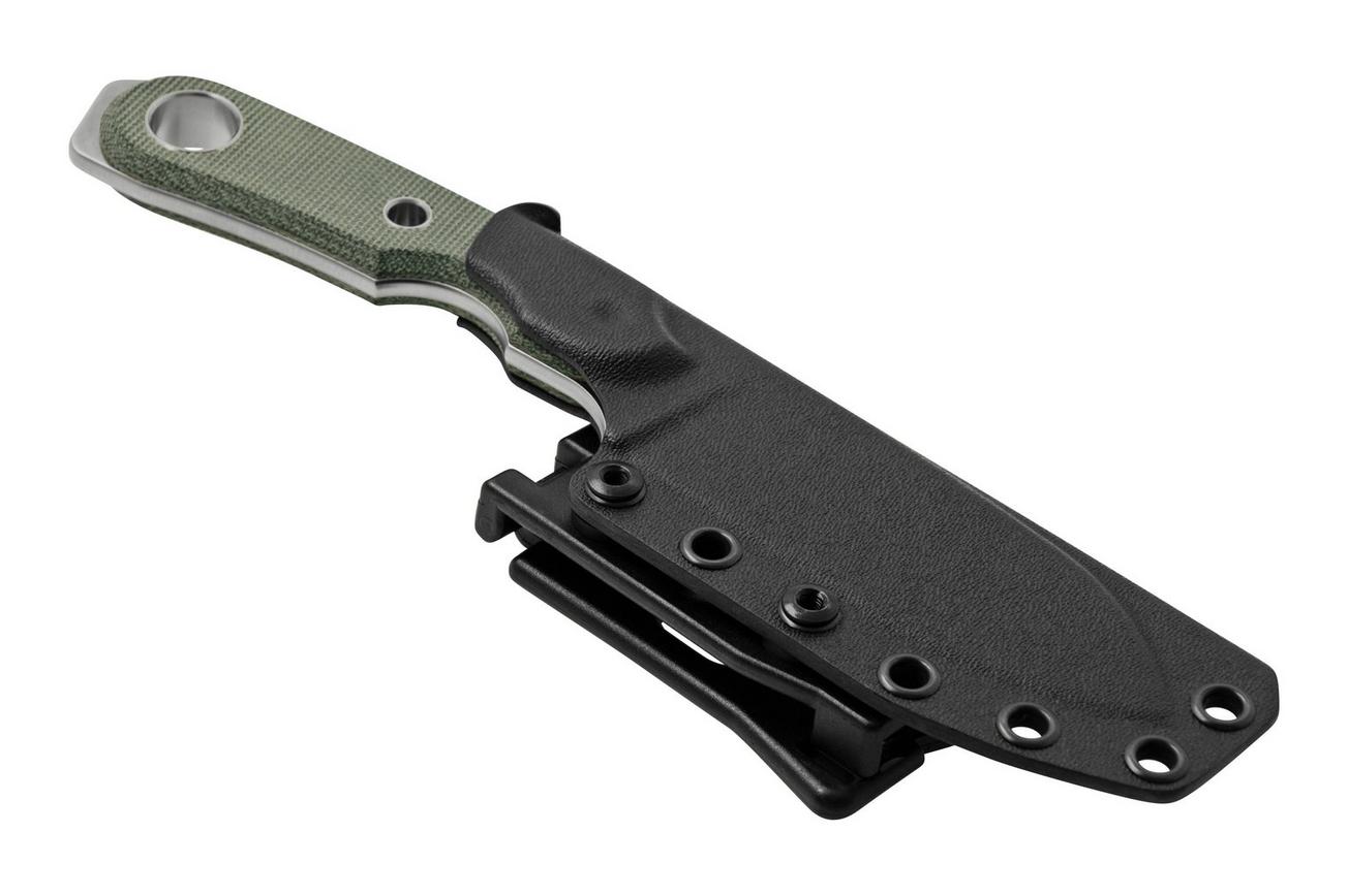 Viper Basic 3 VT4034CB MagnaCut Spear Point Satin, Black Canvas Micarta, vaststaand mes