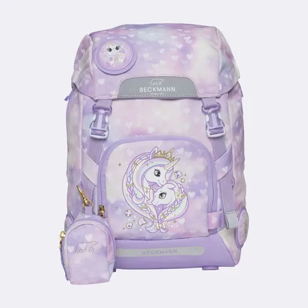 Beckmann Schulrucksack-Set Classic Unicorn Princess Purple, 6-teilig
