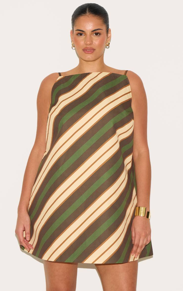 Robe Trapèze À Rayures Grande Taille