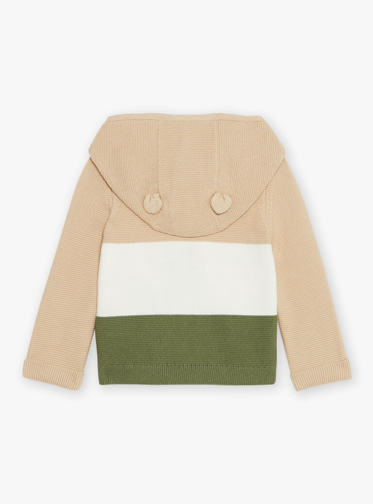 Gilet à capuche color block en tricot