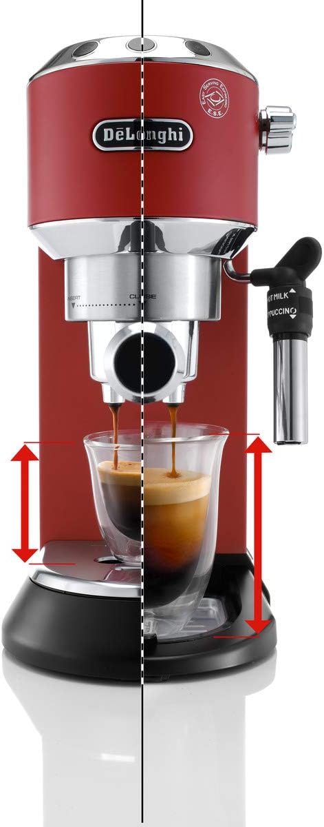 De'Longhi Dedica Style EC685.W, Machine à Café à Pompe en Acier Inoxydable Pour Café Moulu ou Dosettes, Machine à Espresso et Cappuccino, Réservoir de 1,3L, Système Anti-goutte, Blanc
