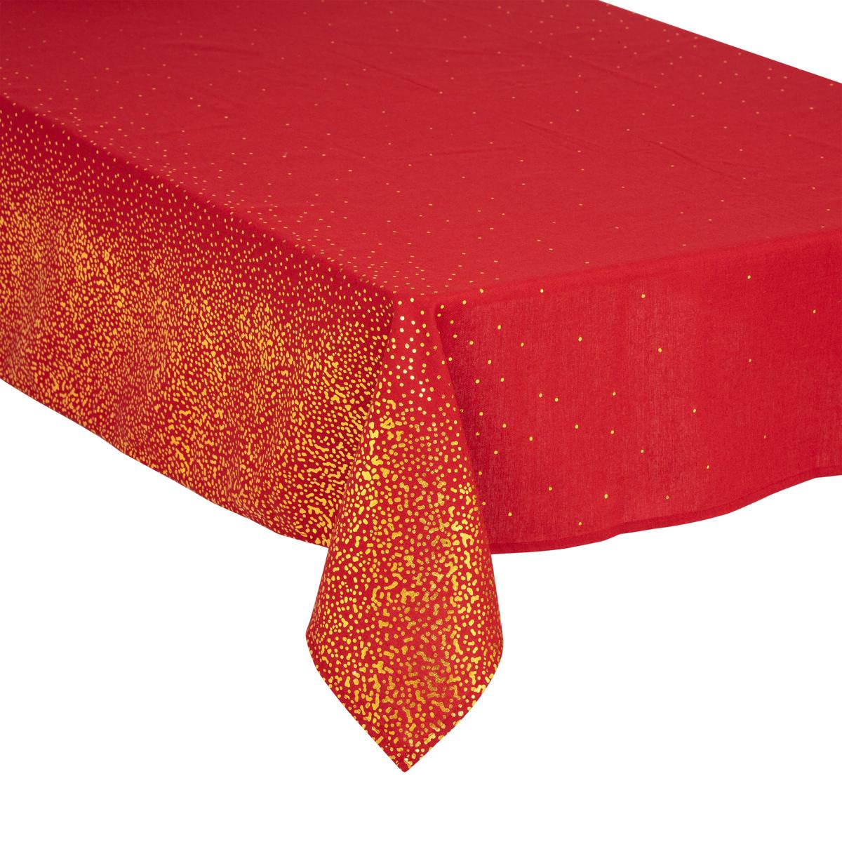 NAPPE IMPRIME LEOPARD ROUGE 140X240CM