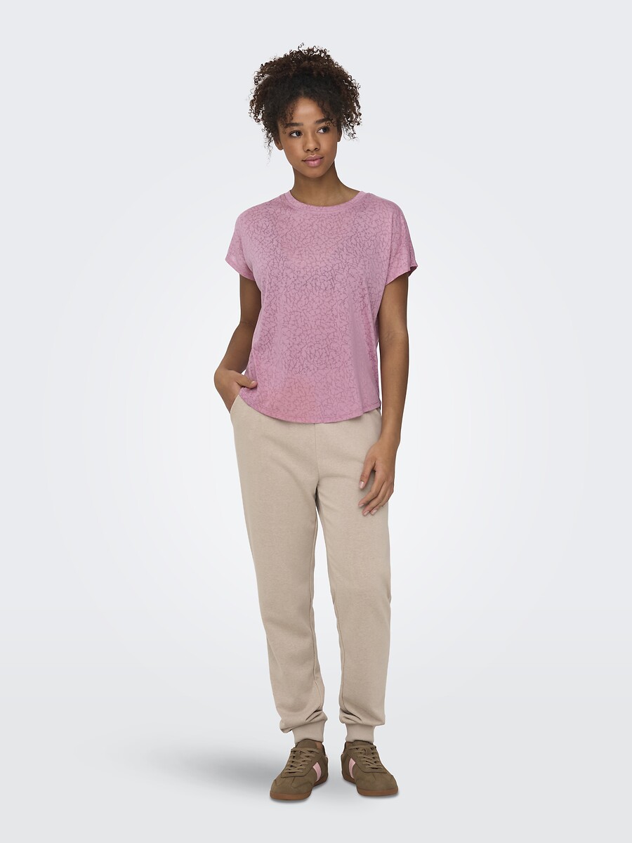ONLY PLAY<br>Camiseta com gola redonda e mangas curtas