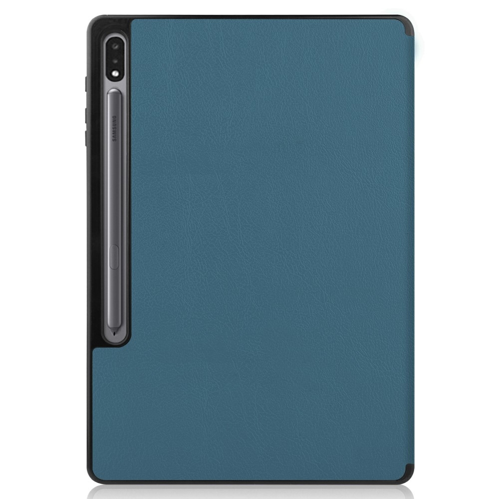 Samsung Galaxy Tab S8  Plus / Tab S7  Plus Leder Tasche Smart Cover Hülle Litchi Look   S-Pen Halterung - Grün