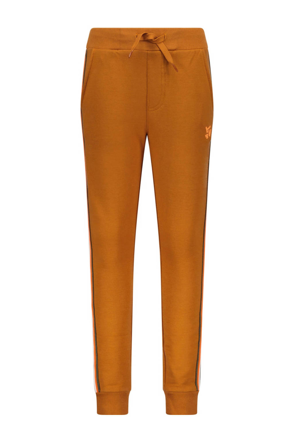 TYGO & vito slim fit joggingbroek Bas met zijstreep kleibruin