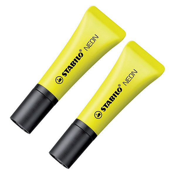 2 surligneurs Stabilo Néon coloris jaune
