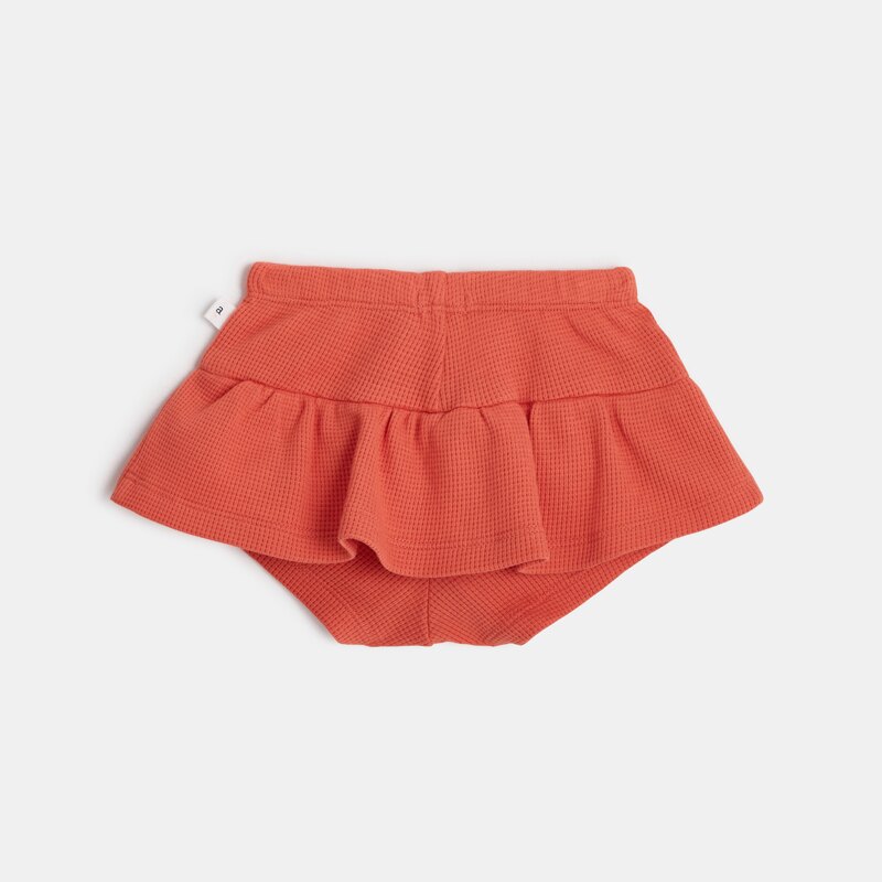 Jupe-short bébé fille en coton nid d'abeille orange Absorba Orange