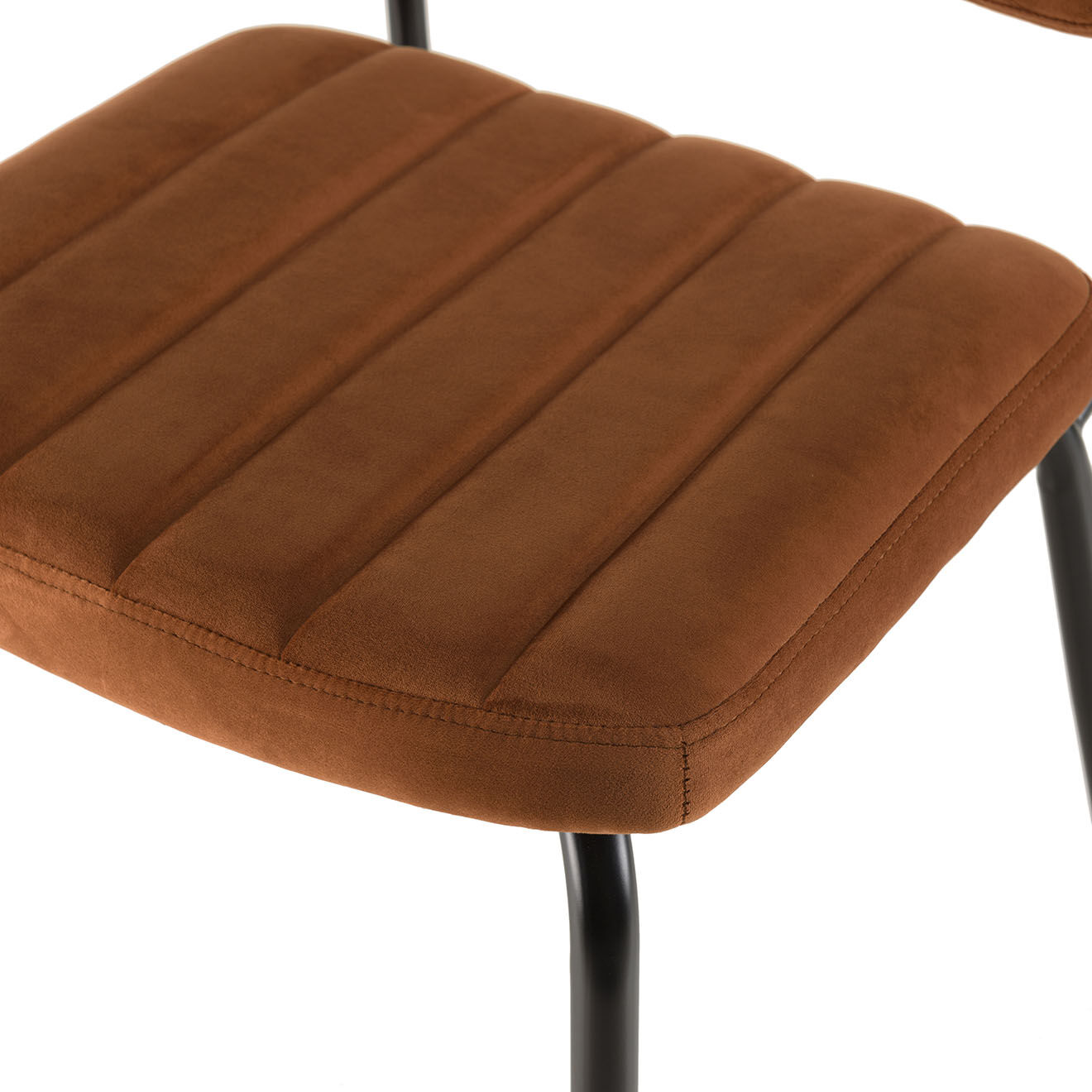 Macabane Chaise velours Albane orange - 52x56x81 cm