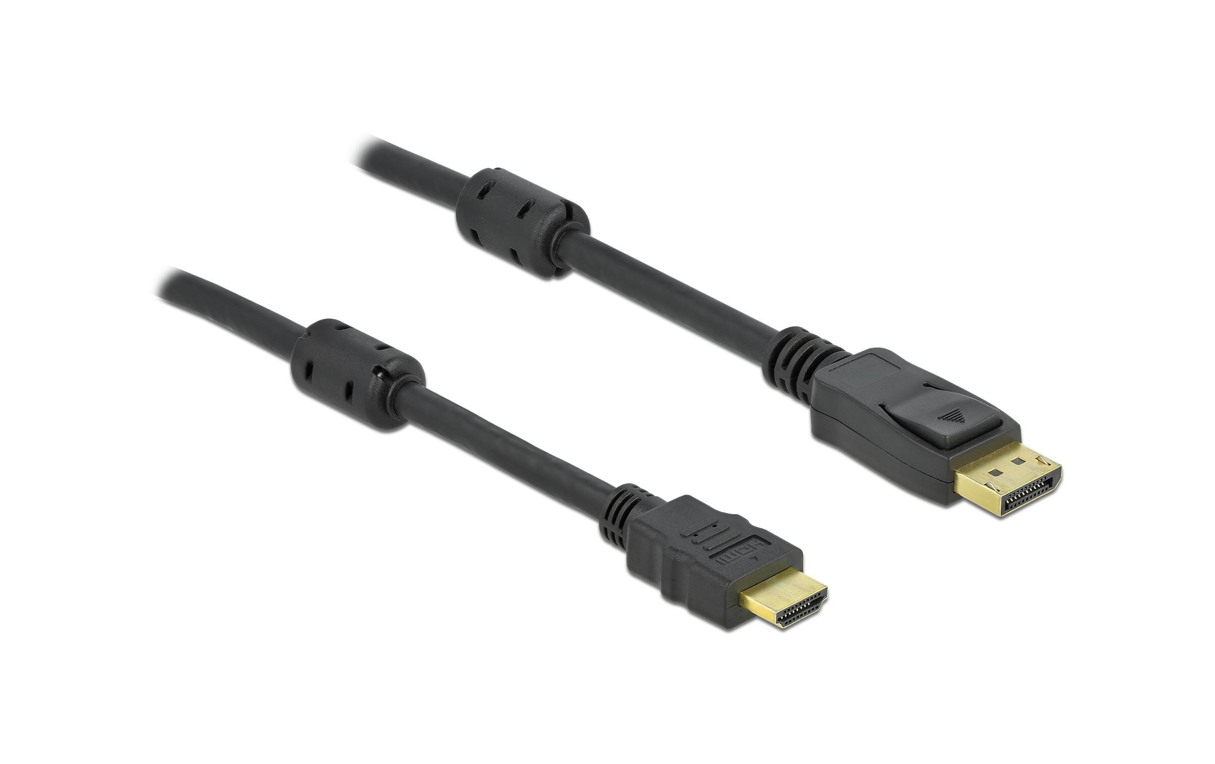 Kabel aktiv DisplayPort - HDMI, 10 mSchwarz, Auflösung 3840 x 2160@60 Hz, aktiv. Signalrichtung geht nur von Displayport Quelle zu HDMI Monitor