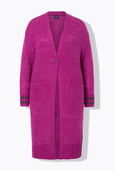 Lange Strickjacke, Taschen, Langarm