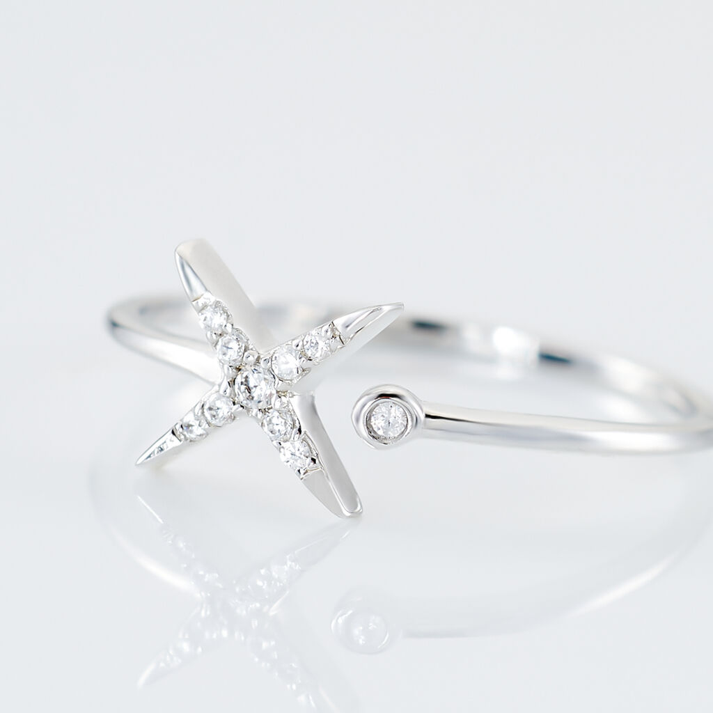 Bague Pluton Argent Blanc Oxyde De Zirconium