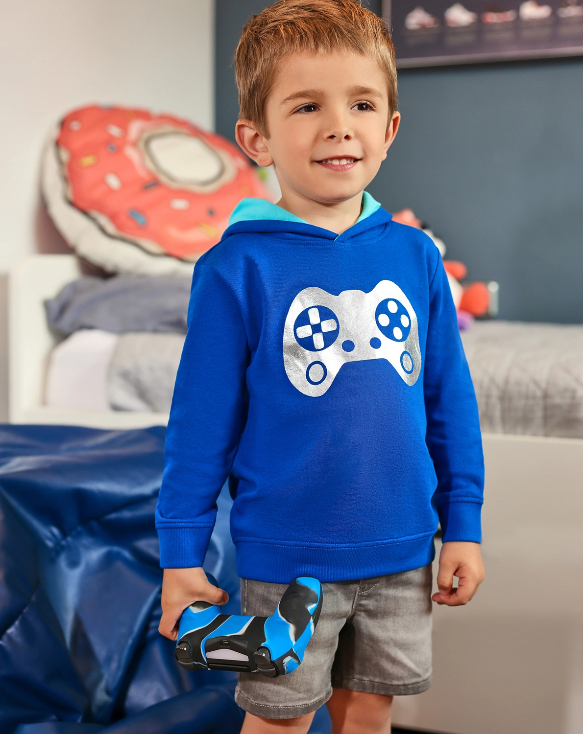 Kapuzensweatshirt GAMEPAD in royal
