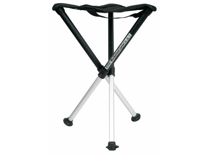Walkstool Dreibeinhocker Comfort 55 cm Schwarz/Silber Komfortabler Campinghocker