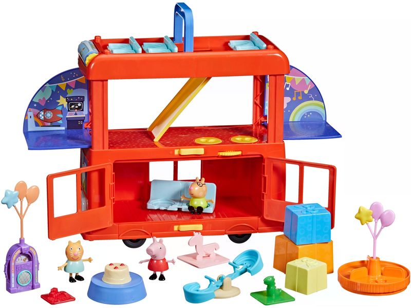 Hasbro Spielfigurenset Peppa Pig Peppas 2-in-1 Partybus Doppeldeckerbus-Spielset