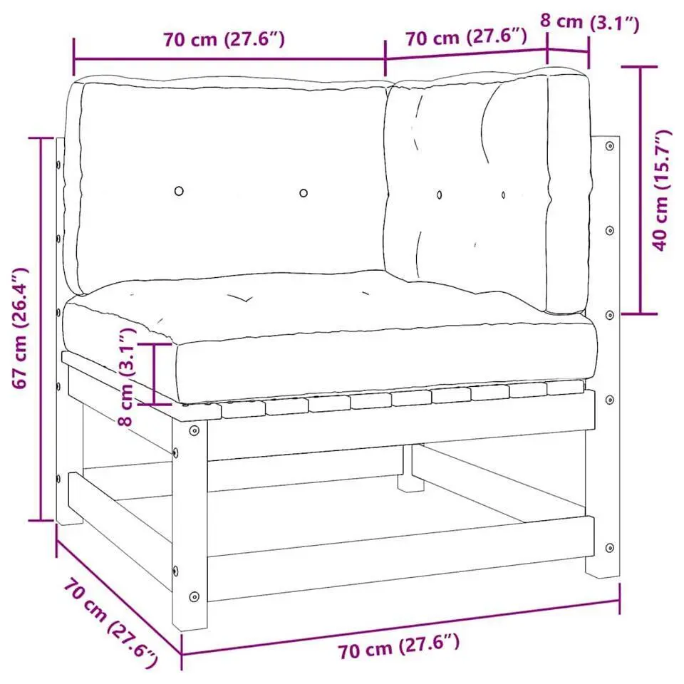 vidaXL - Palletbank - Antraciet - Grenenhout