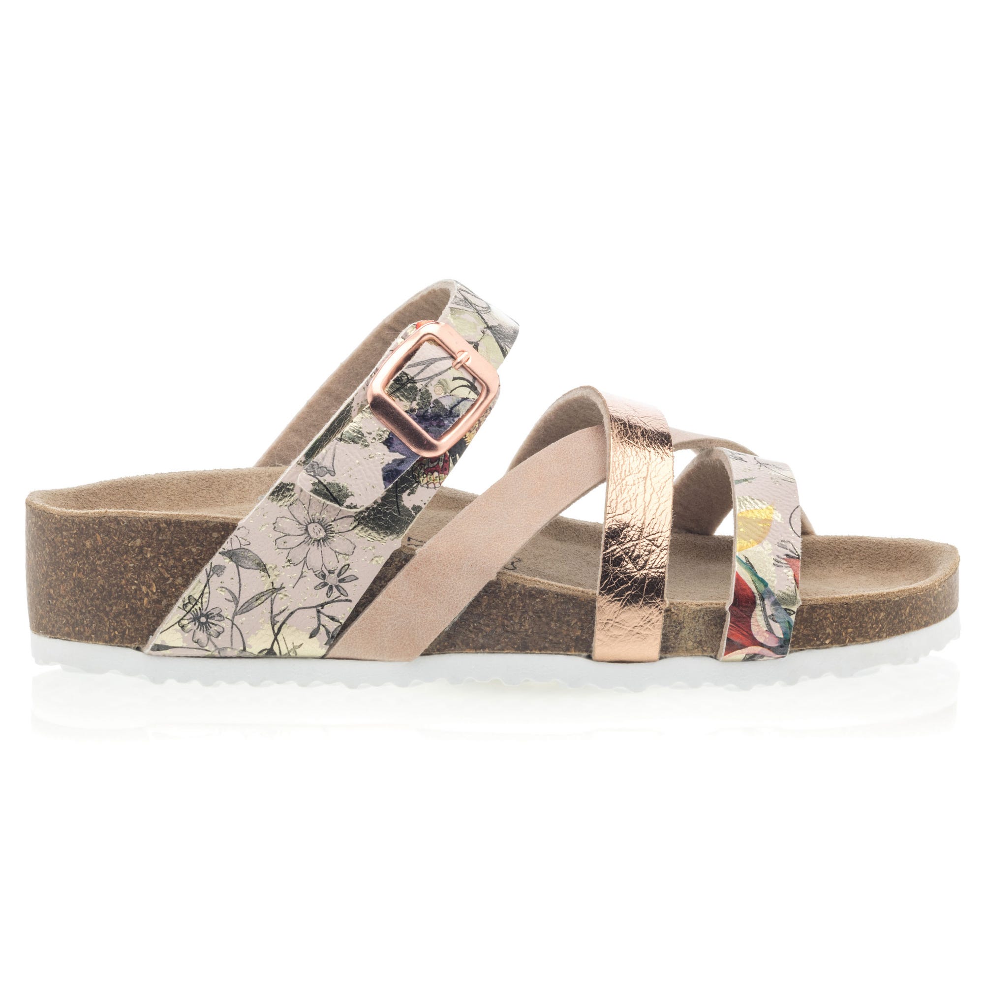 Mules semelle liège Femme rose