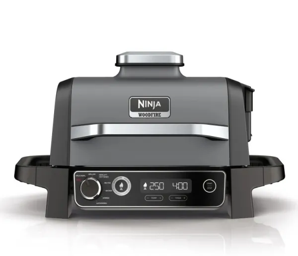 Ninja Woodfire Outdoor Grill, Sort, Metal, Plast, Rustfrit stål, Rektangulær, Stegeplade, 1 zone(s), 260 °C