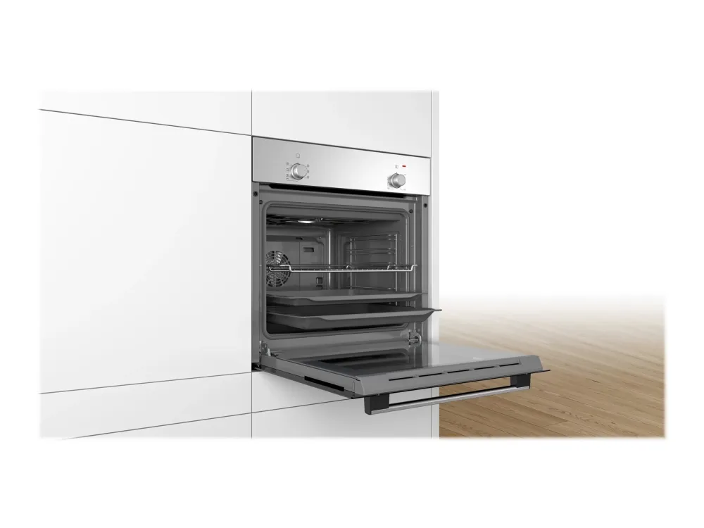 Bosch HBF010BR1S Serie | 2, Indbygningsovn, 60 x 60 cm, rustfrit stål